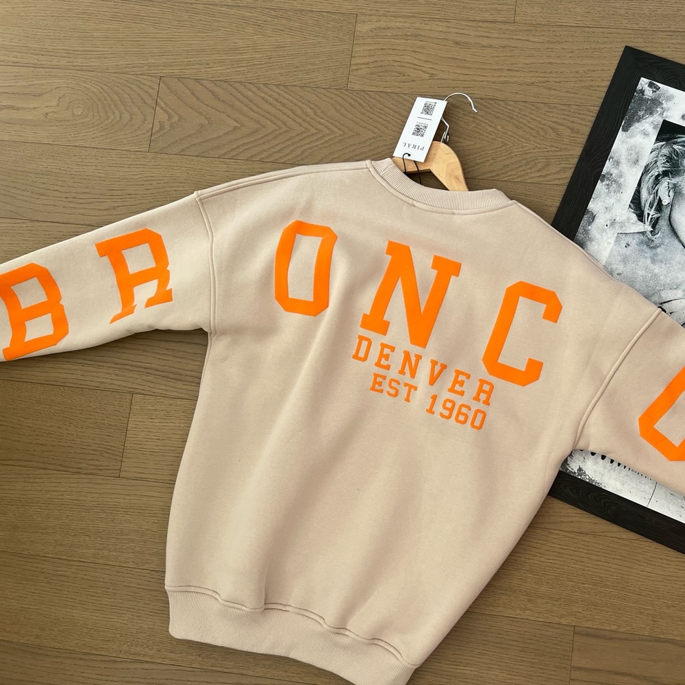 Broncos Beige and Orange Women’s Sweater